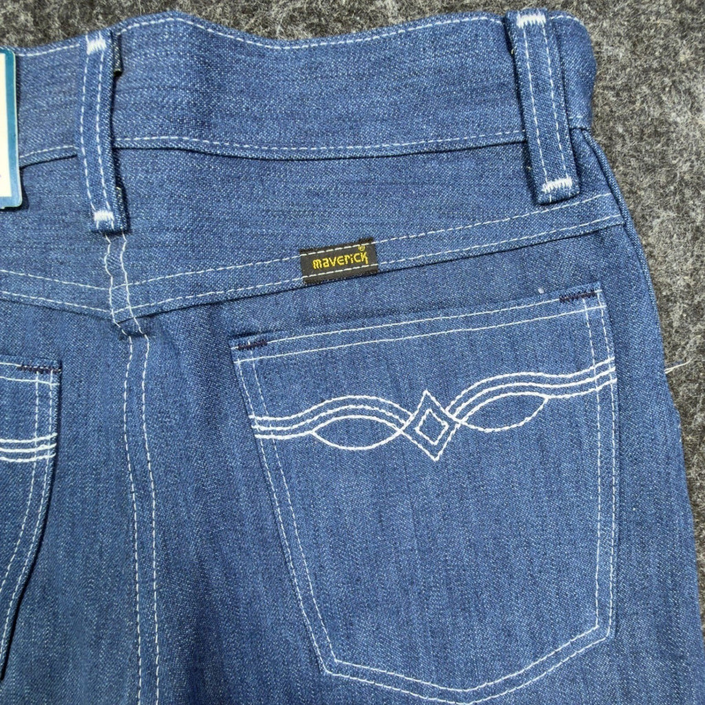 Maverick Vintage 80s Jeans Girls 10 Reg Blue Straight Leg NOS NWT 24x28 - take2supply
