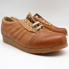 Sportiques Sneakers 7.5 Vintage Deadstock Brown Leather Gum Ripple Sole Romania - take2supply
