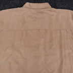 AFMK Collection by Moda Shirt Mens XL Tan 100% Silk Short Sleeve Button Down - take2supply
