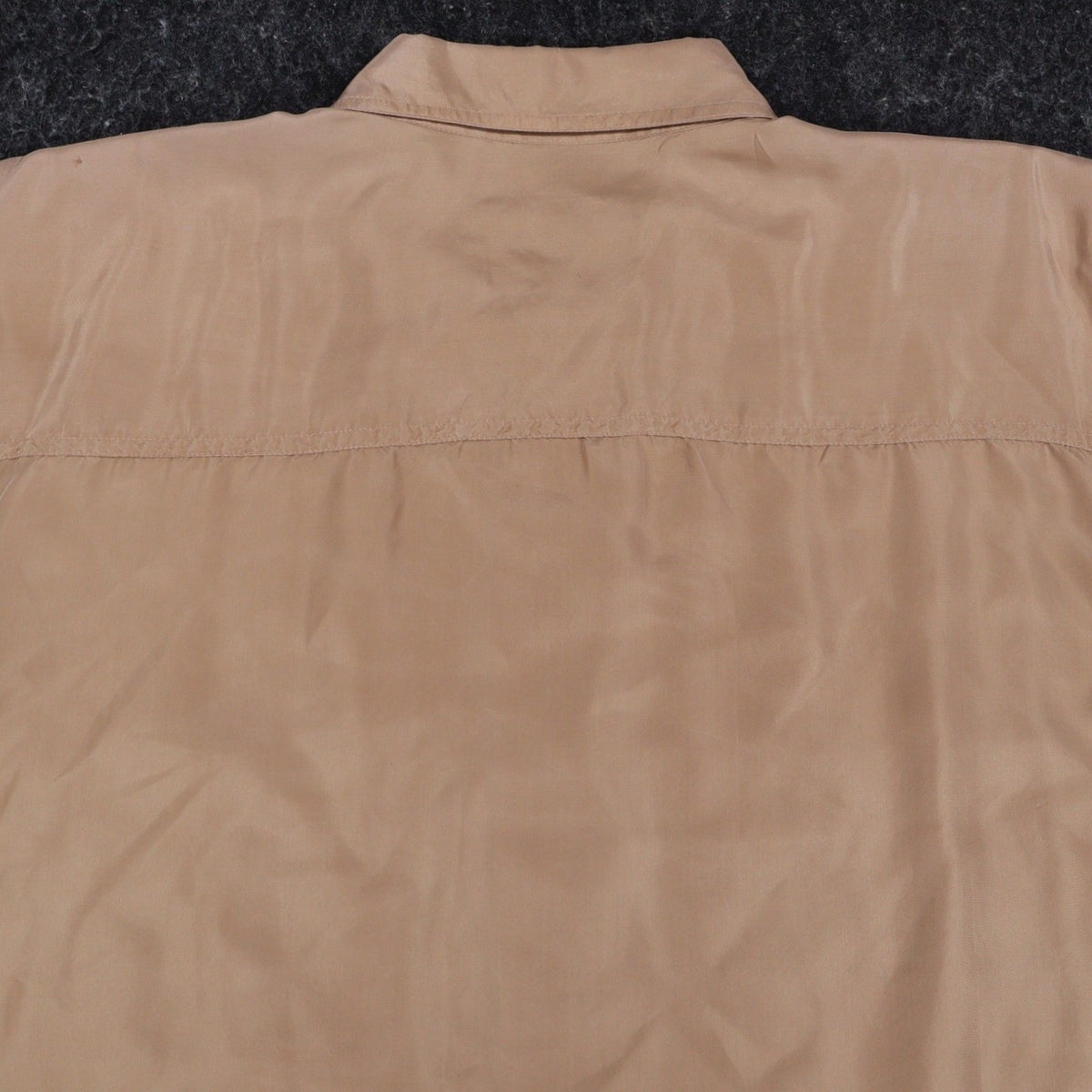 AFMK Collection by Moda Shirt Mens XL Tan 100% Silk Short Sleeve Button Down - take2supply