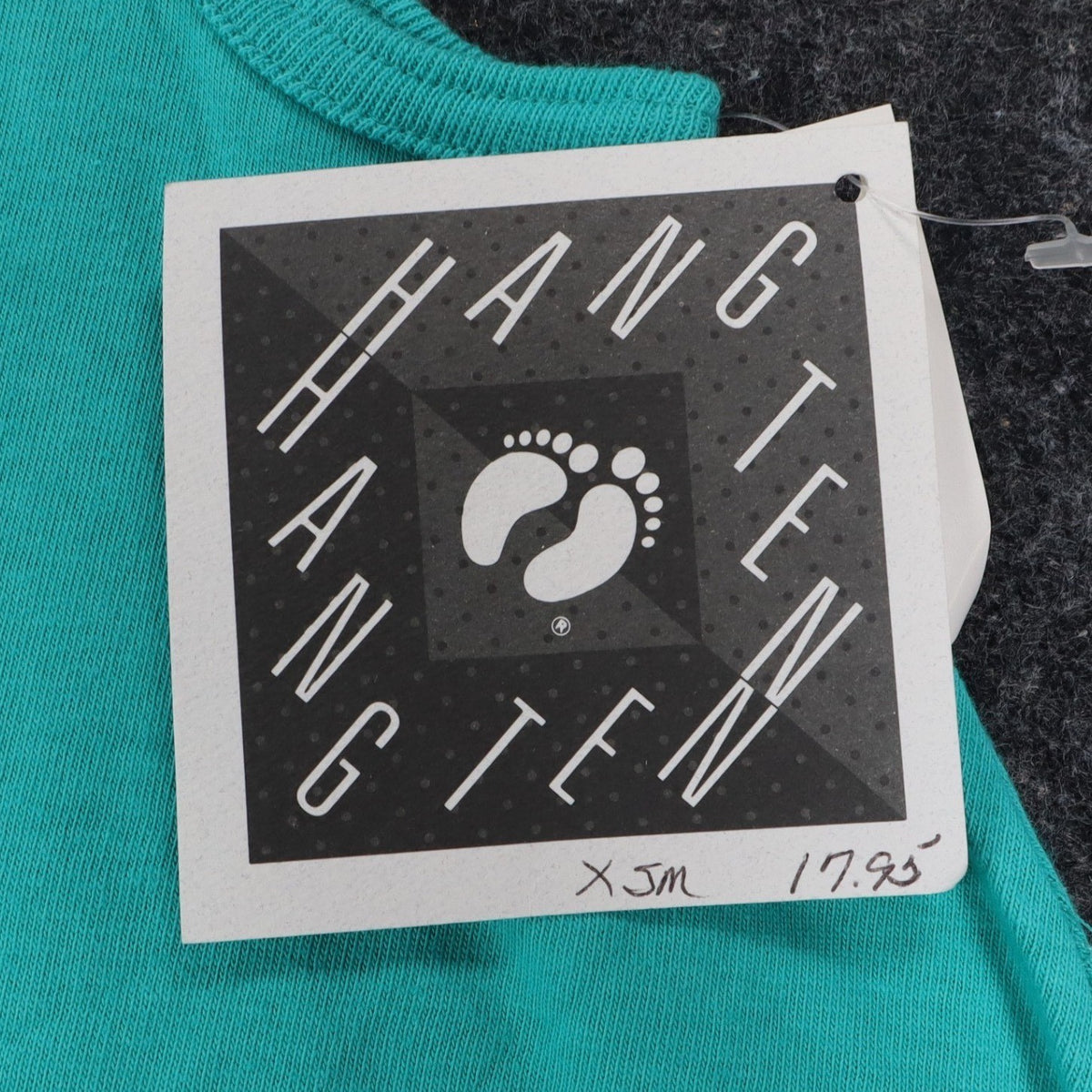 Hang Ten Tank Top Womens XS Vintage 90s Teal Cotton A-Line Sleeveless USA Made - take2supply