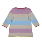 Variations Sweater Womens Large Multi Pastel Striped 3/4 Sleeve Cotton V1860 - take2supply