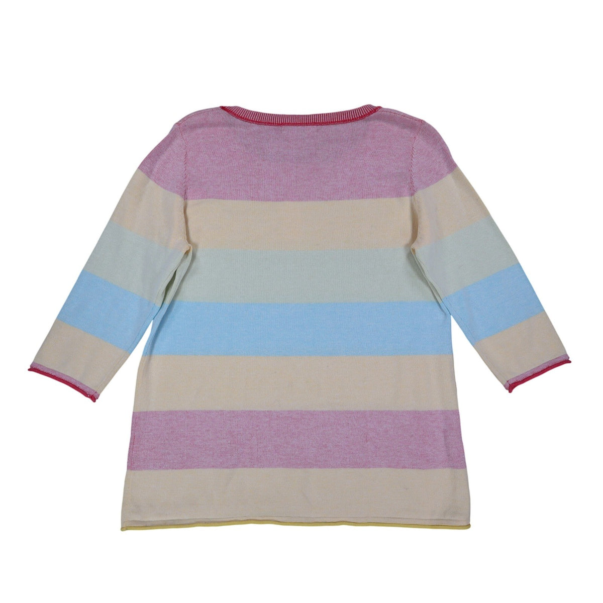Variations Sweater Womens Large Multi Pastel Striped 3/4 Sleeve Cotton V1860 - take2supply
