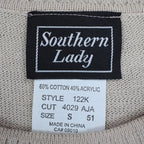 Southern Lady Sweater Womens Small NWT Y2K Buff Beige Embroidered Knit Top 122K - take2supply