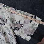 Bugle Boy Button Up Shirt Mens XL Beige New Tropical Floral Rayon Short Sleeve - take2supply