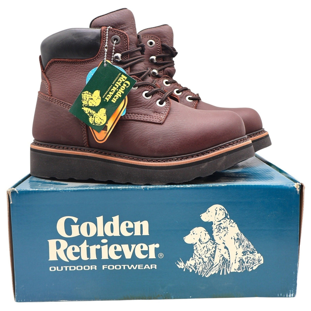 Golden Retriever Work Boots Mens 9 Waterproof Brown Leather 6" Wedge Sole 2901 - take2supply