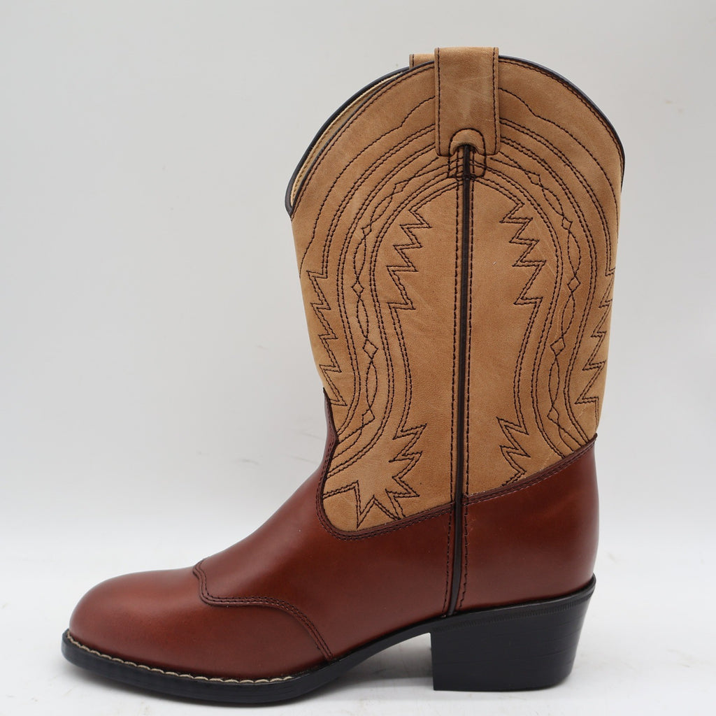 Durango Western Boots Kids Size 3 D Vintage 2004 Brown Tan Leather Lil Legends - take2supply