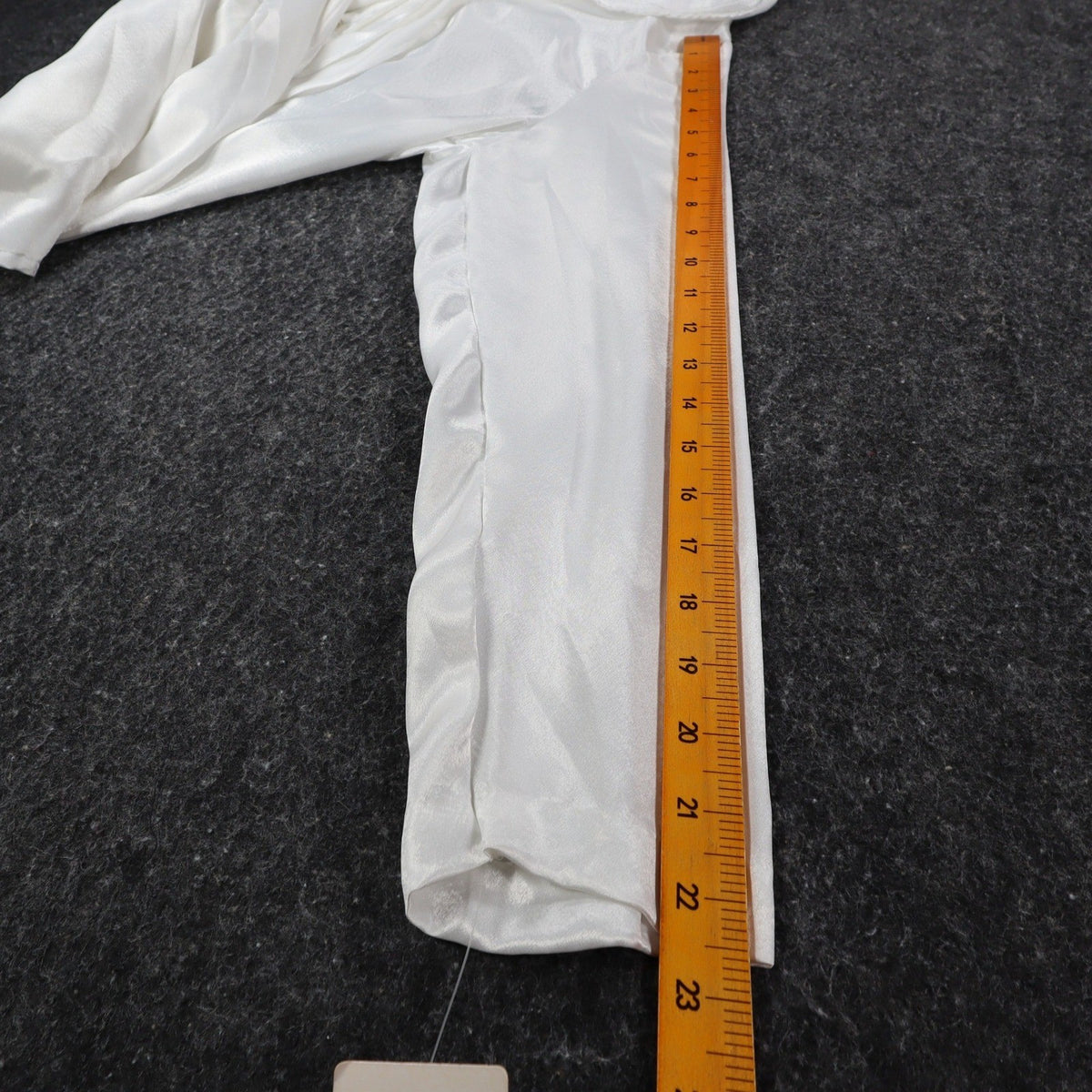 Laura Mae Blouse Womens 12 Vintage 80s White Satin Sailor Collar Tie Neck 6620 - take2supply