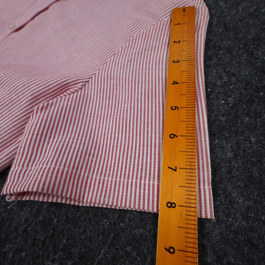 Dee Cee Striped Button Down Shirt Womens 7/8 Vintage Red White Short Sleeve USA - take2supply