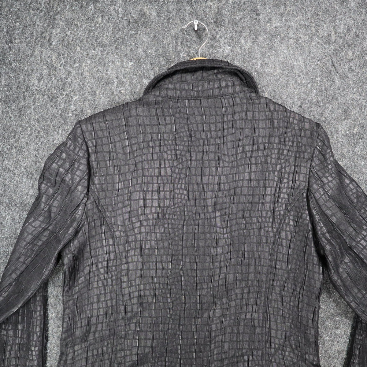 N Touch Jacket Womens 10 Black Textured Puckered Zip Front Mock Neck NWT - take2supply