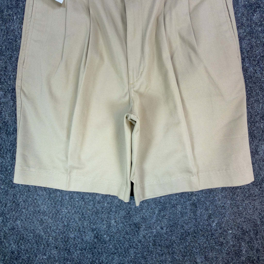 Wolf Mountain Key Shorts Mens 32 Tan Khaki 100% Cotton Pleated Vintage USA NWT - take2supply