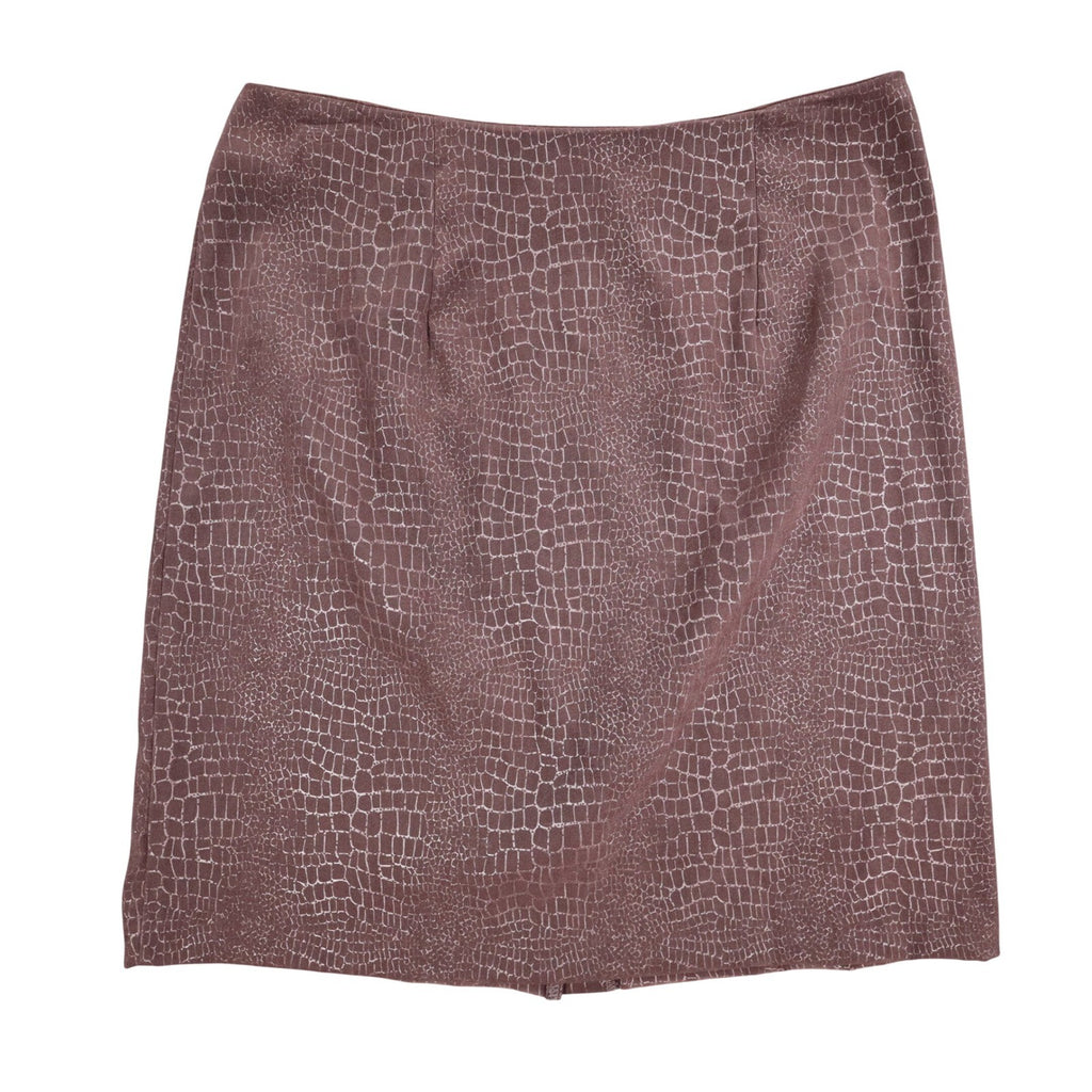 AGB Byer California Skirt Suit Set 12 Brown Crocodile Embossed Zip Jacket Skirt - take2supply