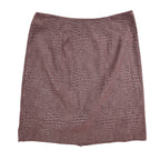 AGB Byer California Skirt Suit Set 12 Brown Crocodile Embossed Zip Jacket Skirt - take2supply