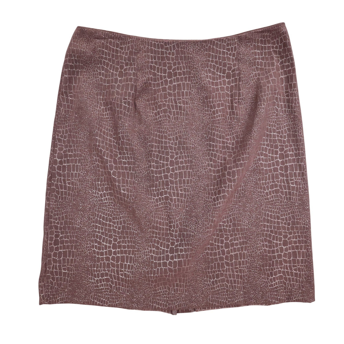 AGB Byer California Skirt Suit Set 12 Brown Crocodile Embossed Zip Jacket Skirt - take2supply