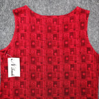 N Touch Tank Top Womens Size M Red Black Geometric Sleeveless Textured Knit NWT - take2supply