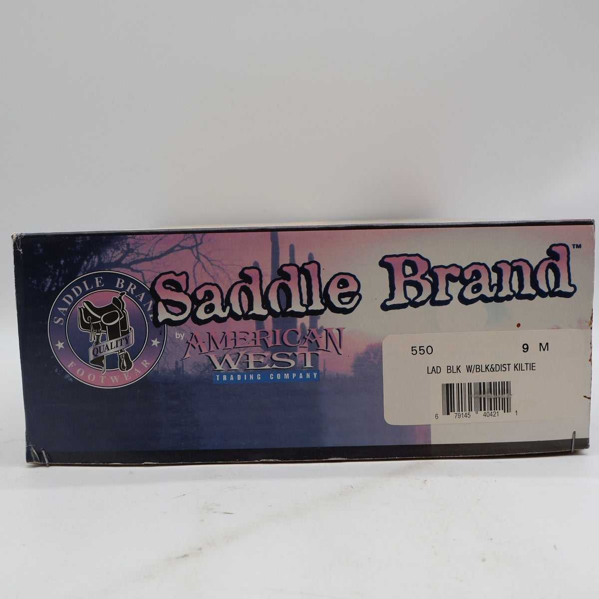 Saddle Brand Boots Womens 9 Black Leather Kiltie Lace Up Work Western 550 Y2K - take2supply