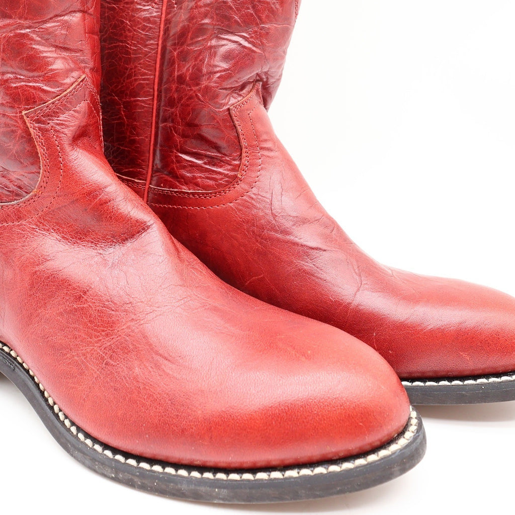 Justin Original Roper Boots Kids 2 Red Leather Deadstock NWT 3791Y - take2supply