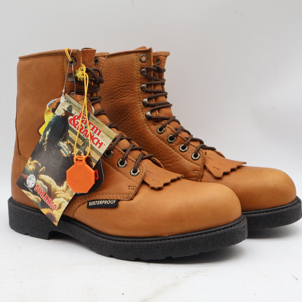 Durango Lacer Work Boots Mens 10D Farm & Ranch Waterproof Steel Toe Tan DB5622 - take2supply