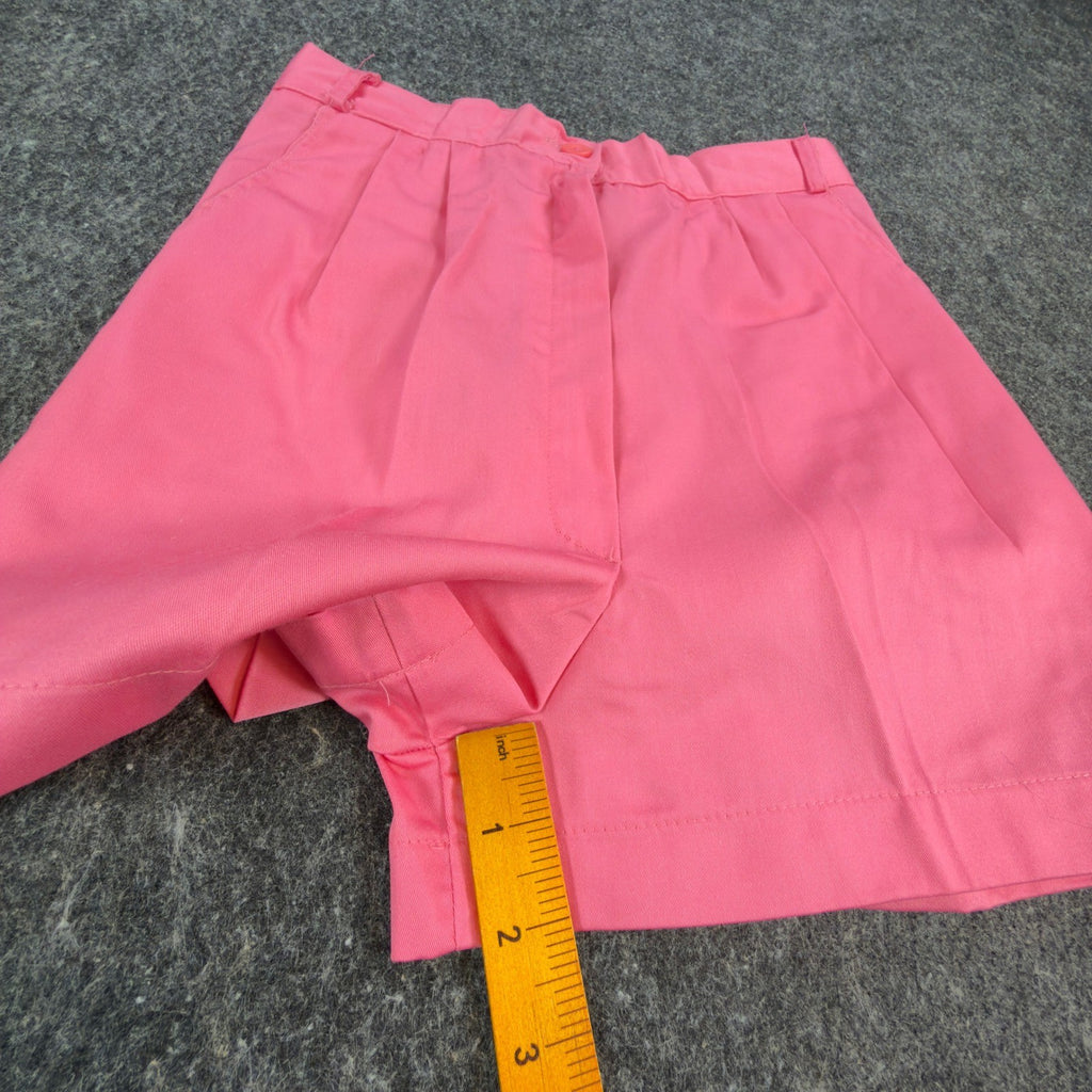 Gazelle Pleated Shorts Womens 5/6 Pink Cotton High Waist Vintage 80s USA - take2supply