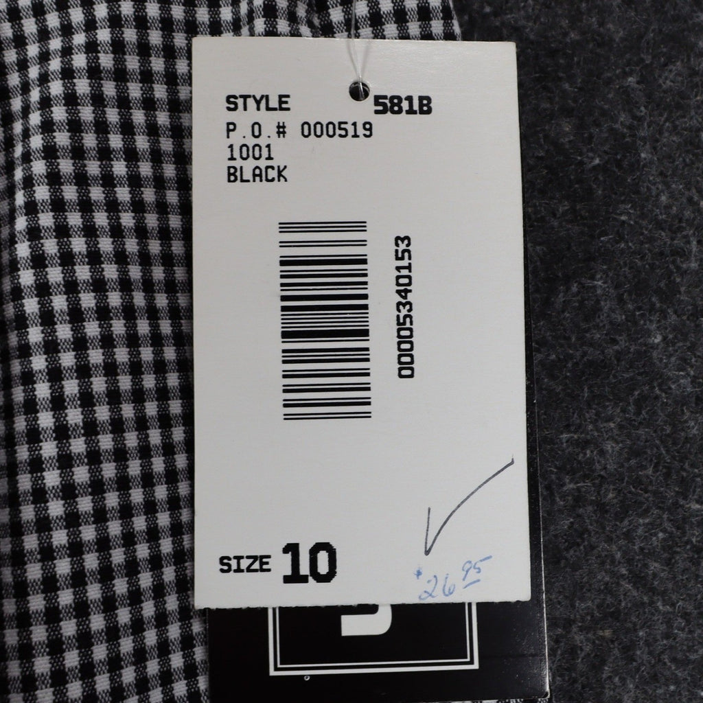 Southern Lady Gingham Pants Womens 10 Black White Stretch Straight Leg New C858 - take2supply