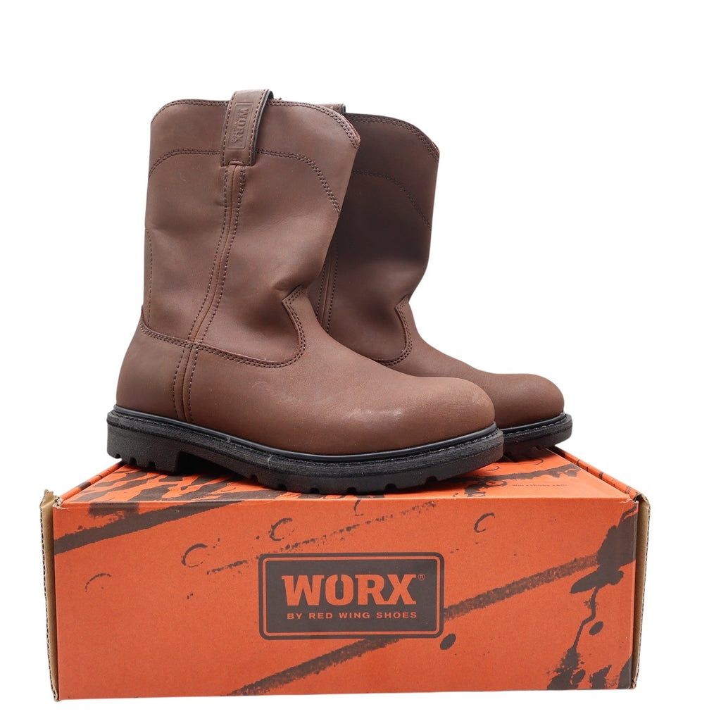 Worx by Red Wing 5701 Steel Toe Work Boots Mens 9.5 Brown Leather New NIB - take2supply