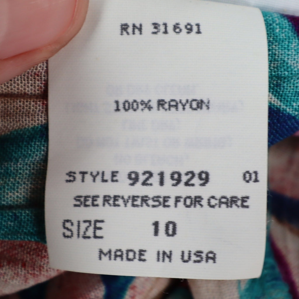Xtrovert Skirt Womens 10 Vintage 90s Rayon Tropical Floral Pleated Midi USA NEW - take2supply