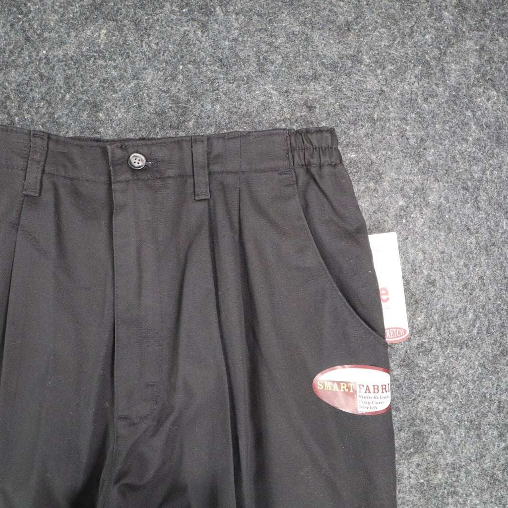 Lee Tapered Leg Pants Womens 16 L Black Side Elastic Stretch Pleated C864 - take2supply