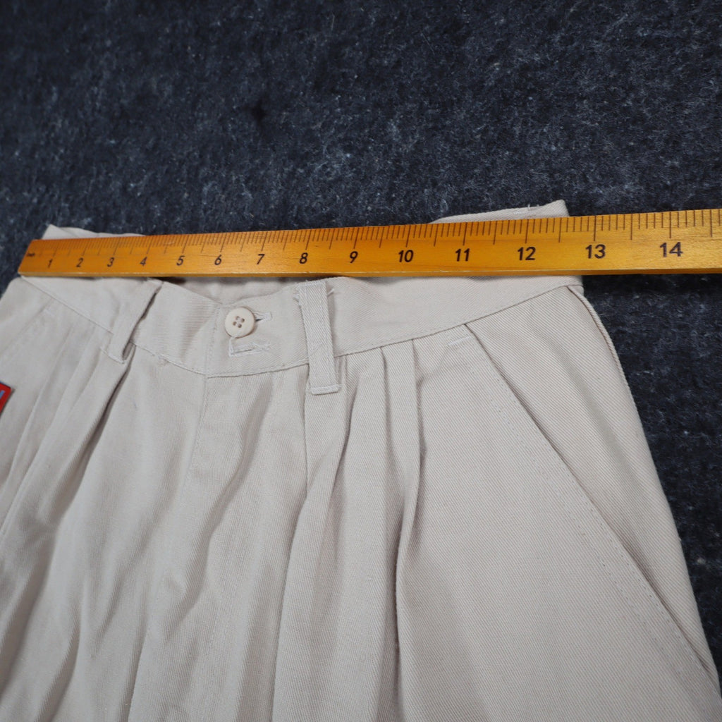 Bugle Boy Pleated Shorts Womens 9 Vintage 90s Beige Cotton Blend NWT Deadstock - take2supply