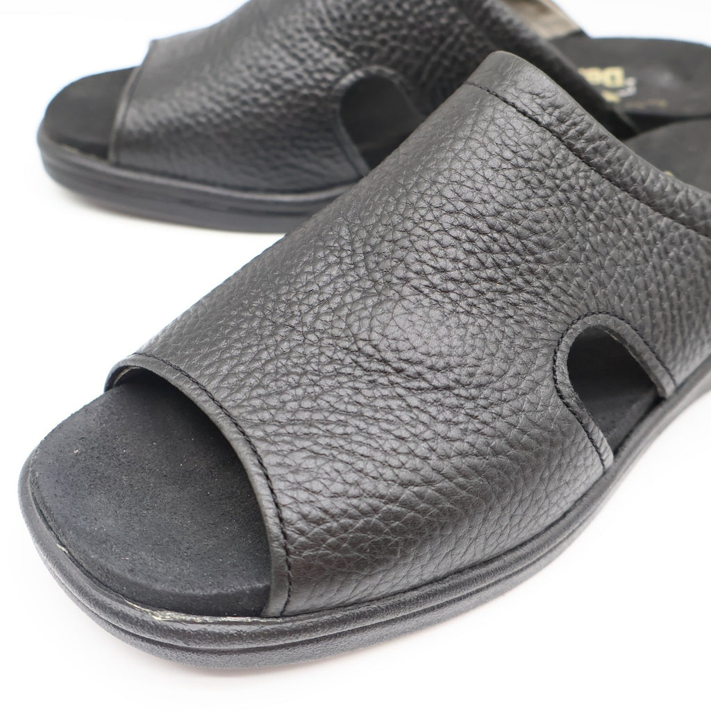 Dexter Comfort Classic Sandals Womens 7.5 Vintage Black Tumbled Leather Slides - take2supply