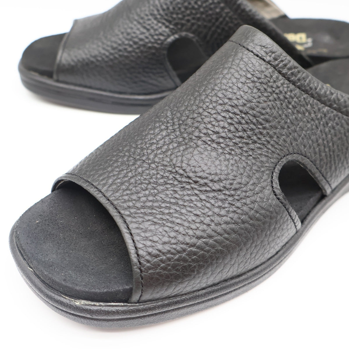 Dexter Comfort Classic Sandals Womens 7.5 Vintage Black Tumbled Leather Slides - take2supply