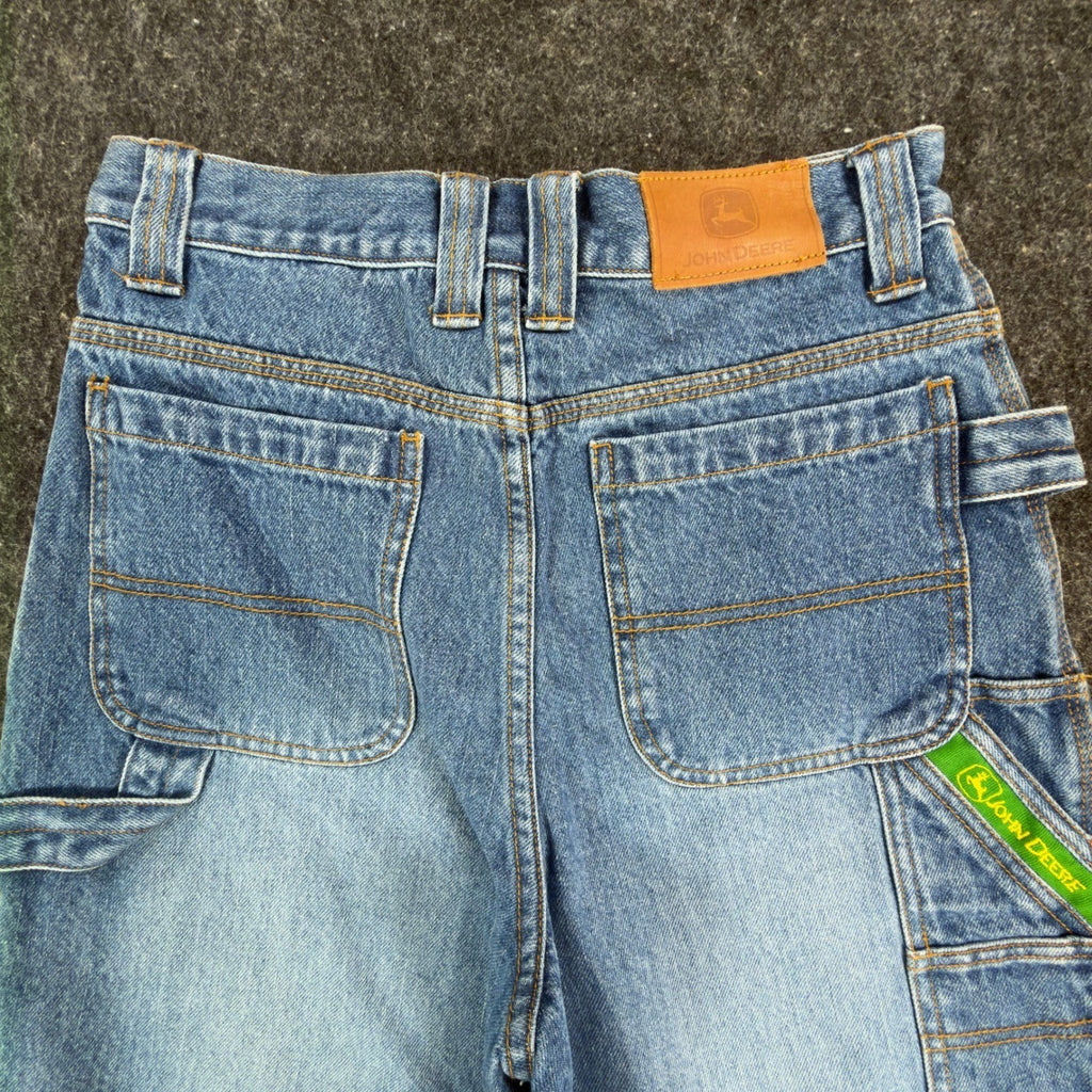 John Deere Carpenter Shorts Boys 14 Blue Denim Stone Wash NWT SA525LJD - take2supply