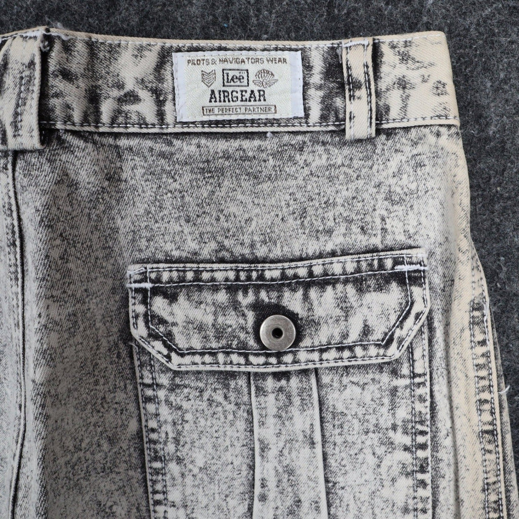 Lee Trekker Shorts Boys 14 Vintage 90s Acid Wash Black Cotton Relaxed Fit NWT - take2supply