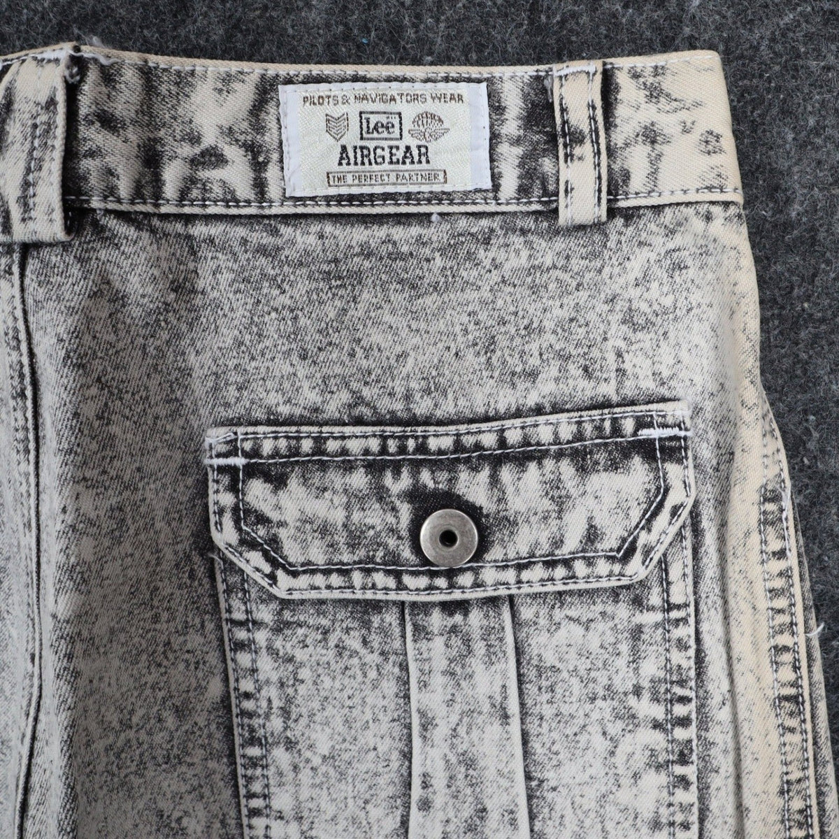 Lee Trekker Shorts Boys 14 Vintage 90s Acid Wash Black Cotton Relaxed Fit NWT - take2supply