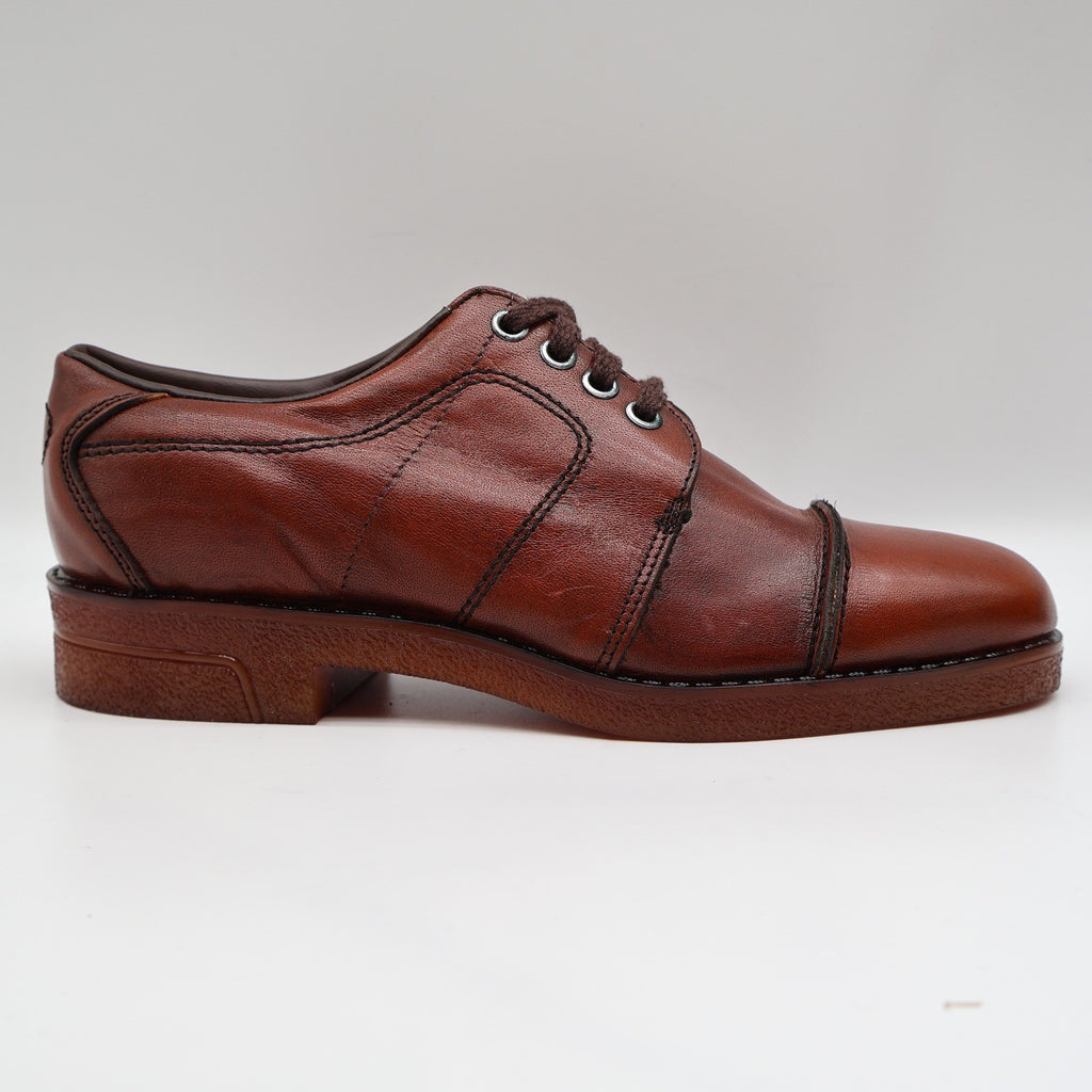 Walker Vintage Oxford Shoes Mens 6 D Brown Leather Deadstock Made in USA 2846 - take2supply