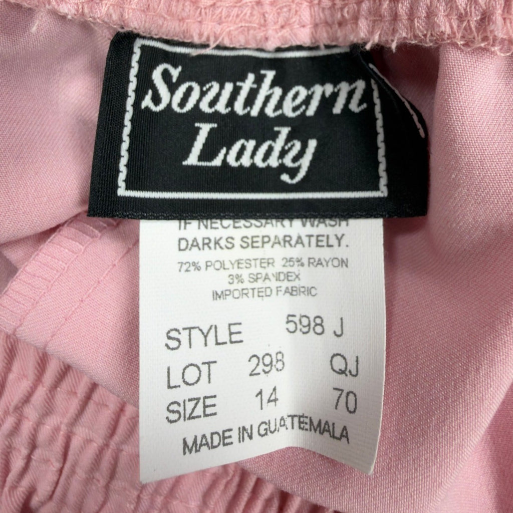 Southern Lady Pull On Pants Womens 14 Petal Pink Stretch Elastic Waist NWT - take2supply