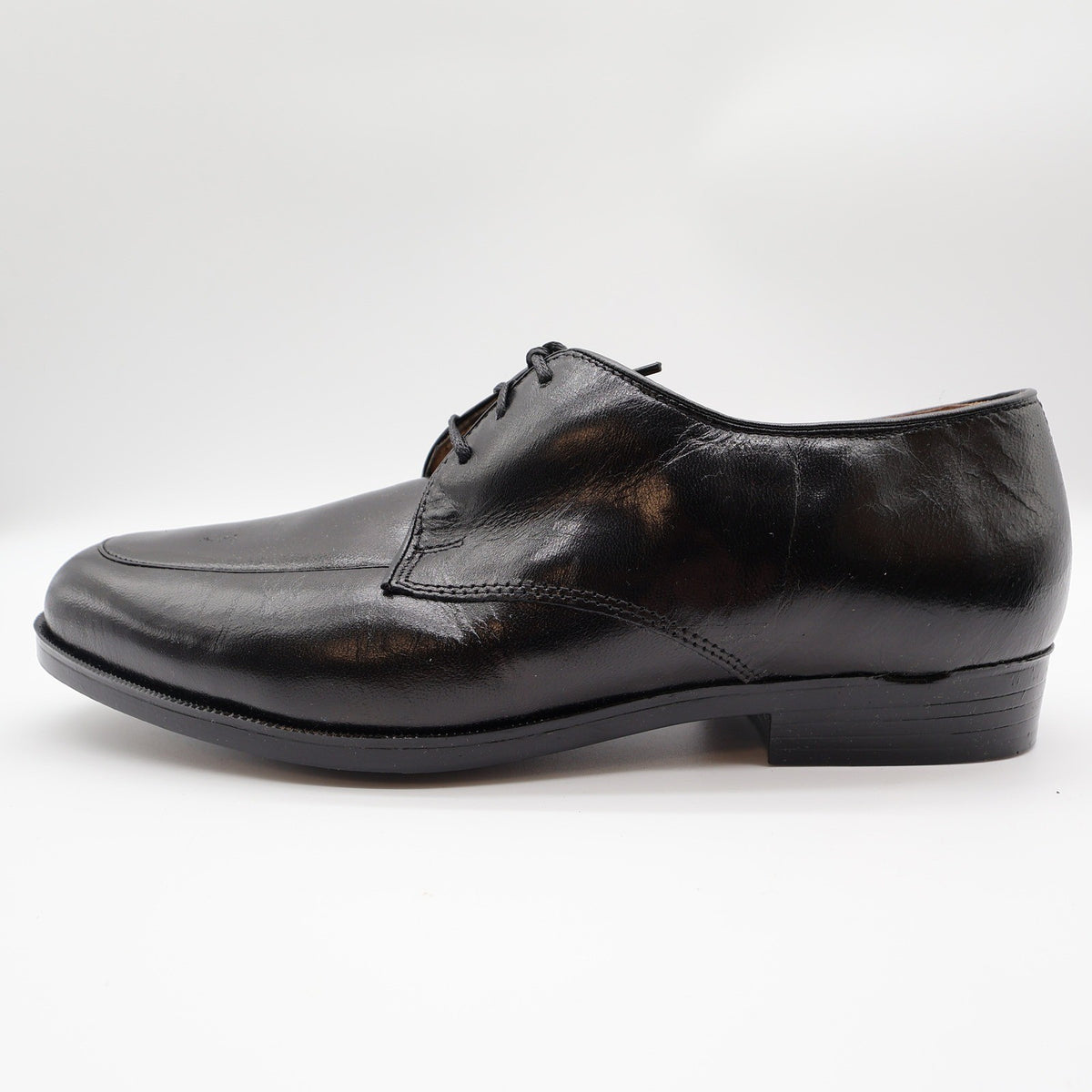 Nunn Bush Lites Dress Shoes Mens 8 M Vintage Black Kidskin Leather Moc Toe 73931 - take2supply