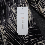 Erin London Cardigan Small Black Cream Palm Leaf Ruched Sleeve Open Front NWT - take2supply
