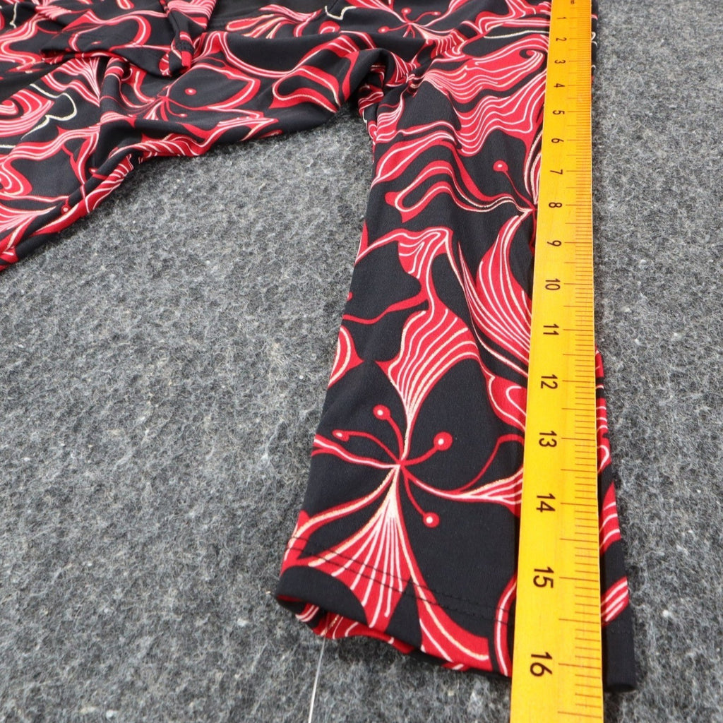 A. Byer Top Womens Small Y2K Red Black Swirl Metallic Knot Front 2-in-1 Layered - take2supply