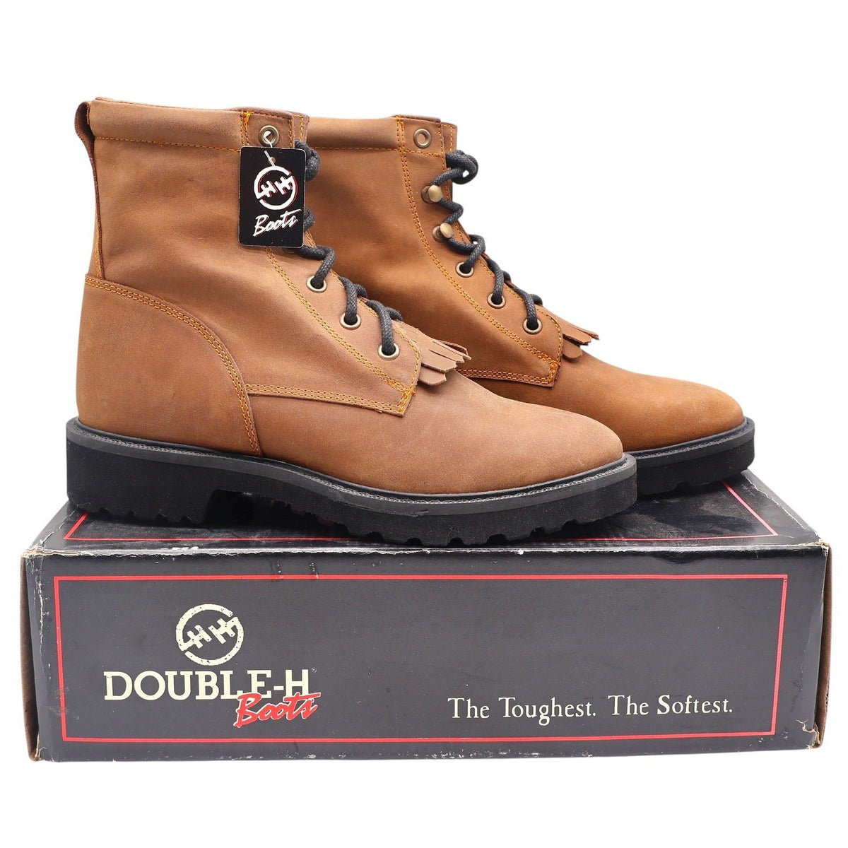 Double-H Boots Packer Work Boots Womens 5.5 D Vintage 90s Brown Leather DH 925Y - take2supply
