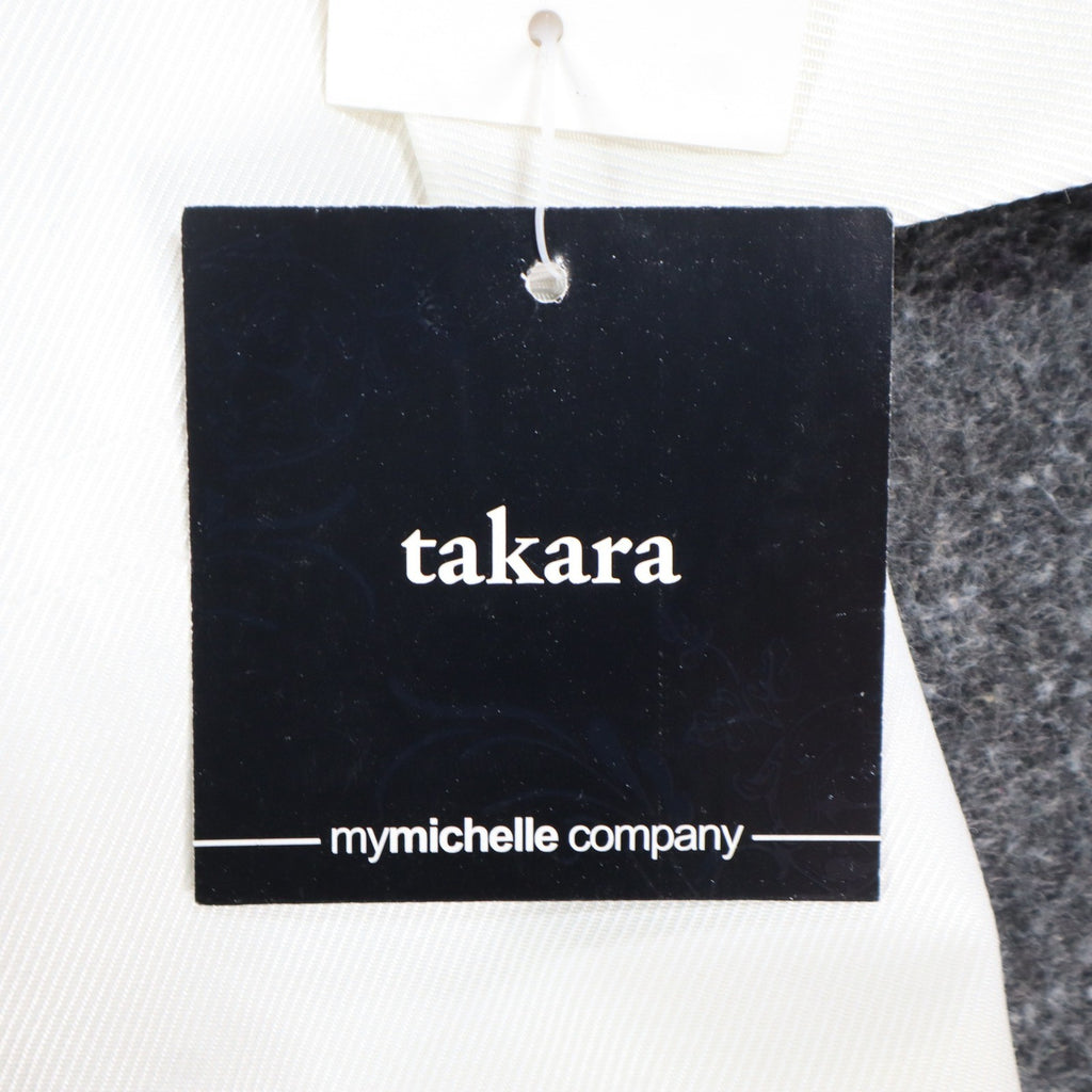 Takara Trench Coat Womens M White Belted Double Breasted Smocked NOS NWT - take2supply