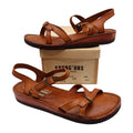 Young'uns Sandals Womens 4B Vintage Brazil Tan Leather Strappy Buckle Deadstock - take2supply