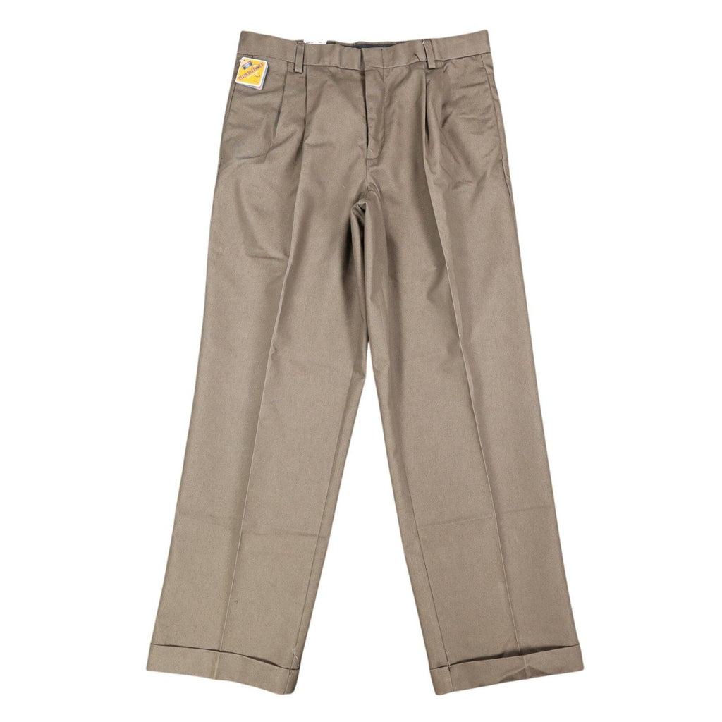 Dockers Khaki Pants Mens 33x30 Brown Pleated Cuffed Stain Defender Classic Fit - take2supply