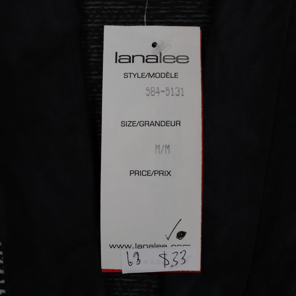 Lana Lee Cardigan Jacket Womens Medium Black White Geometric Open Front NWT - take2supply