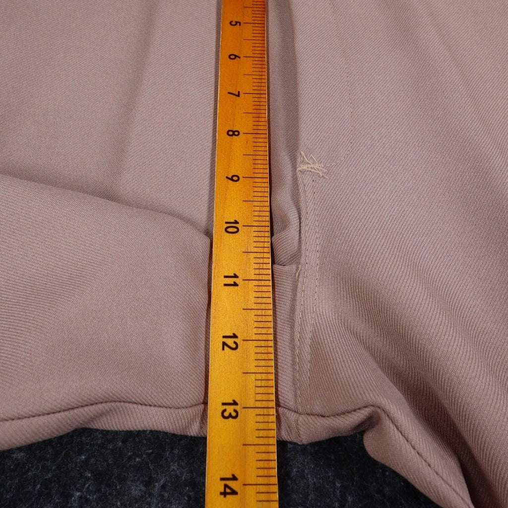 Vintage 70s High Rise Trousers Size 9-10 Deadstock Tan Beige Polyester USA C989 - take2supply