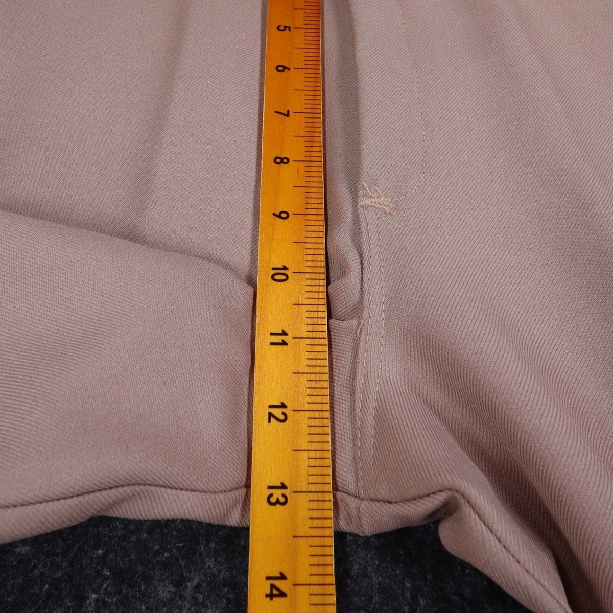 Vintage 70s High Rise Trousers Size 9-10 Deadstock Tan Beige Polyester USA C989 - take2supply