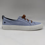 Sperry Crest Vibe Sneaker Womens 7.5 Blue Gingham Canvas Leather Lace STS85817 - take2supply