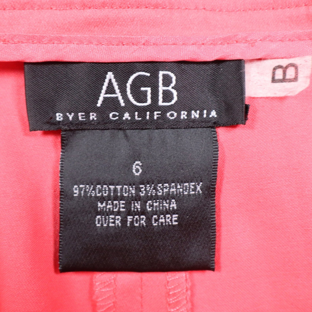 AGB Byer California Capri Pants Womens 6 Coral Cuffed Stretch NWT Deadstock - take2supply