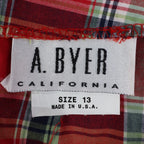 A. Byer Plaid Mini Skirt Womens 13 Vintage 90s Y2K Red Cotton Blend NWT USA - take2supply