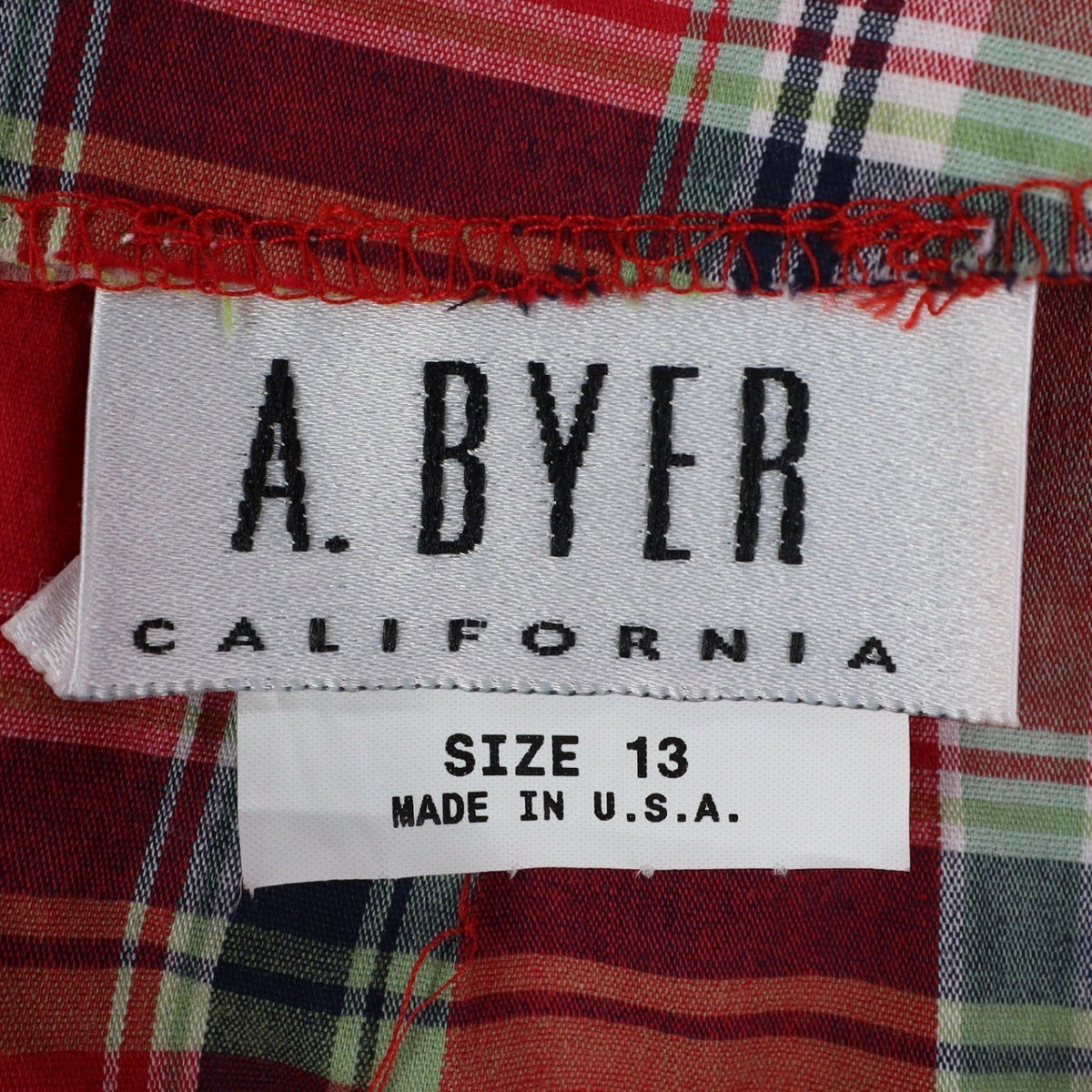 A. Byer Plaid Mini Skirt Womens 13 Vintage 90s Y2K Red Cotton Blend NWT USA - take2supply