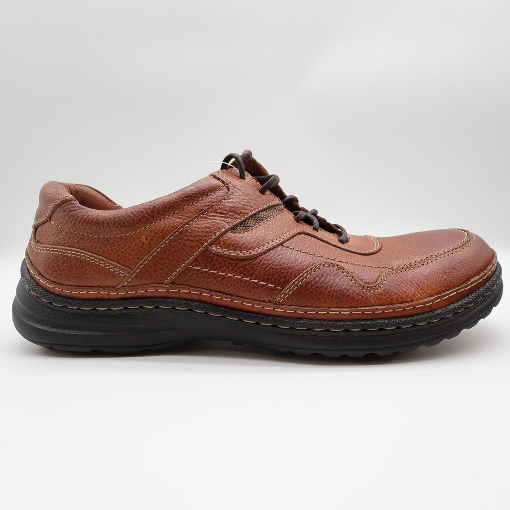 Hush Puppies Pathway Mens 10.5 Tan Grained Leather Bounce Comfort Oxford Shoes - take2supply